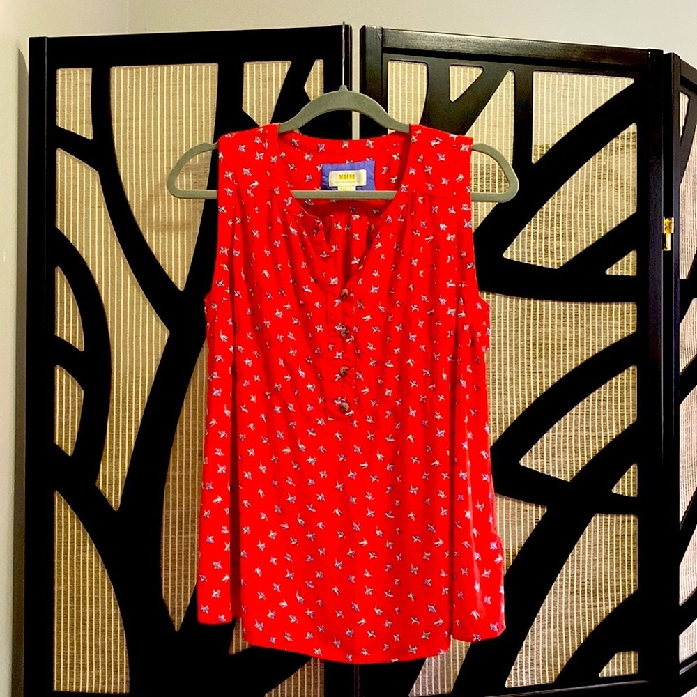 Beautiful blouse, bird pattern, women’s M, Maeve by Anthropologie. Like new!